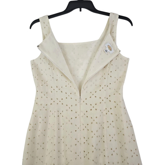 Talbots ~Woman Size 10~ Creme 2 Pc. Set 100% Linen Dress/Blazer Fully Lined. - Picture 9 of 16